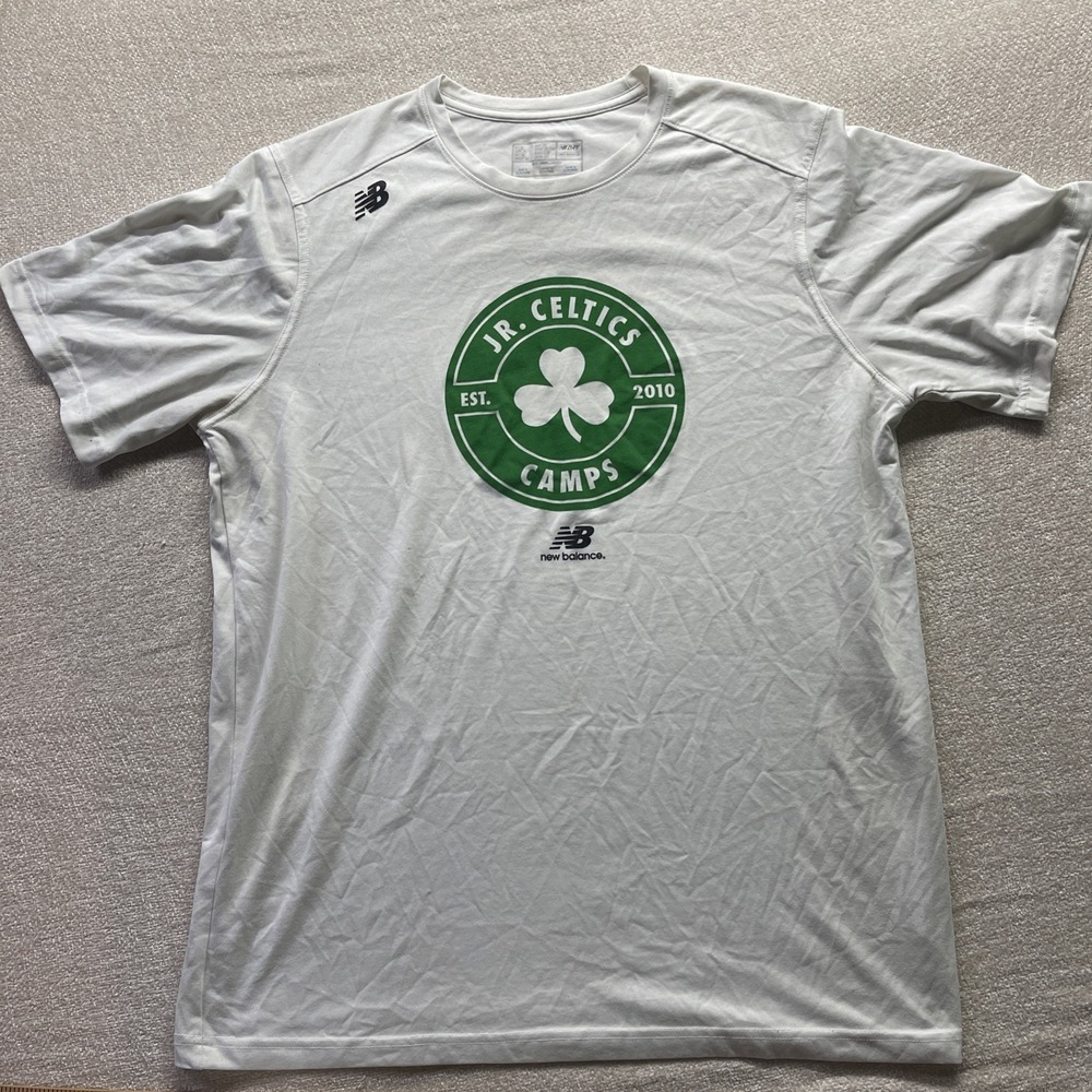 Junior Celtics New Balance Tshirt Camp White XL #446